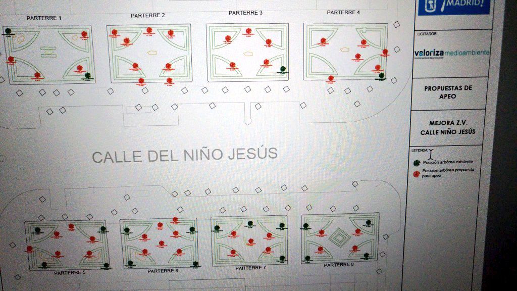 Detalles de la reforma de la plaza del Niño Jesús propuesta por Medio Ambiente.