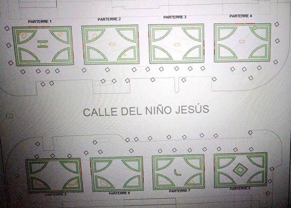 Detalles de la reforma de la plaza del Niño Jesús propuesta por Medio Ambiente.