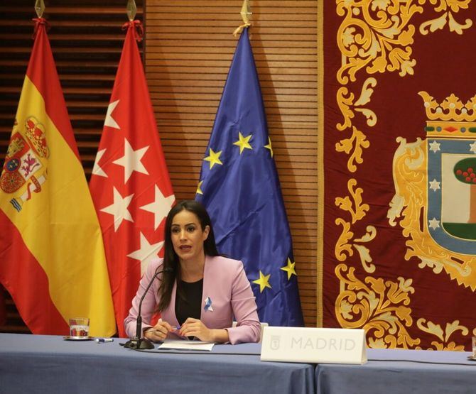 Begoña Villacís, durante la rueda de prensa posterior a la Junta de Gobierno.