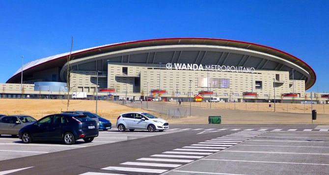 Fachada del Wanda Metropolitano, campo del Atleti.