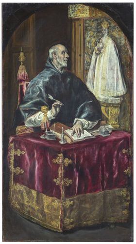 'San Ildefonso', El Greco. Óleo sobre lienzo h. 1600. Fundación Hospital Nuestra Señora de la Caridad – Memoria Benéfica de Vega (FUNCAVE).