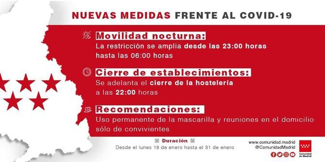 Madrid adelanta el toque de queda a las 23.00 horas y el cierre de hostelería, a las 22.00 horas