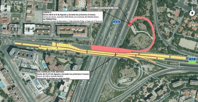 A partir de la noche de este domingo, día 8 de agosto, y durante tres meses aproximadamente, se desviará el tráfico de la calzada norte.