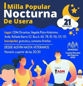 El distriro de Usera celebra la I Milla Popular Nocturna, con una nueva categoría en pareja para correr en familia