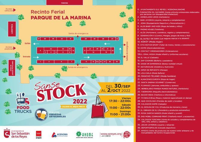 Entre los establecimientos que estarán presentes en esta decimosexta feria del comercio de Sanse habrá moda, complementos, ropa del hogar, joyería, tienda deportiva, zapaterías, alimentación, menaje, electrodomésticos, informática, herboristería, perfumería y mucho más.