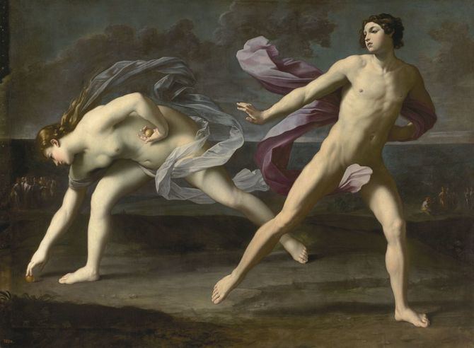 'Hipómenes y Atalanta', de Guido Reni (1618-1619). Óleo sobre lienzo, 206 x 279 cm, Museo Nacional del Prado. Se trata de una de las obras icónicas de la colección del museo, que se vuelve a exhibir una vez restaurada, gracias al mecenazgo de la Fundación Iberdrola España.