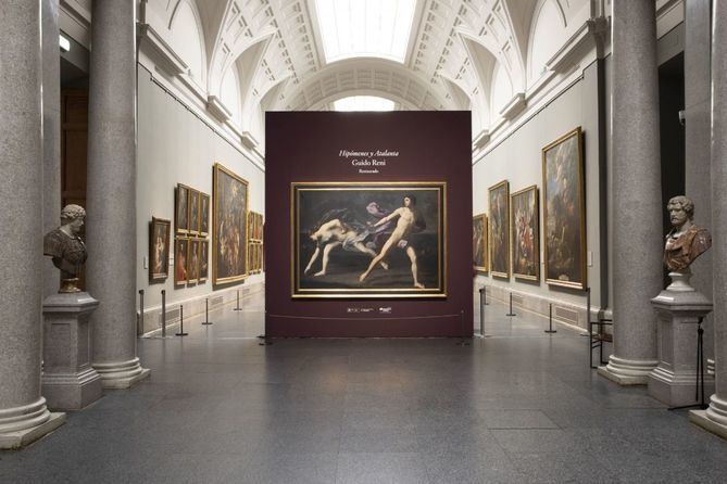 Imagen de la instalación especial 'Hipómenes y Atalanta', en la Galería Central del Prado.