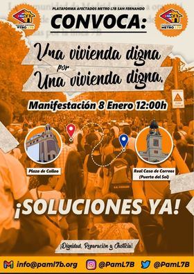 Los afectados por la 7B en San Fernando se manifiestan este domingo de Callao a Sol, para exigir 'soluciones'