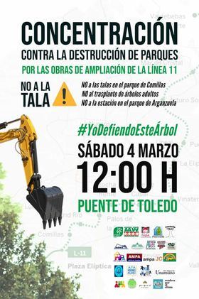 La protesta arrancará a las 12.00 horas, en el puente de Toledo, en Madrid Río.