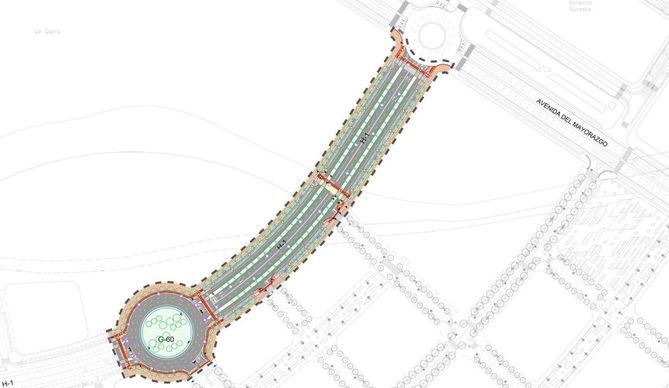 La vía, una vez se ejecute también la segunda fase, conectará la avenida del Mayorazgo, en el Ensanche de Vallecas, con la calle Dos Provisional de La Atalayuela.