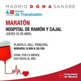 El Hospital Universitario Ramón y Cajal acoge, este miércoles y el jueves, su XXV maratón de donación de sangre