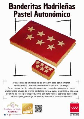 El postre estará presente en las pastelerías asociadas a Asempas (Asociación de Empresarios Artesanos del sector de Pastelería de Madrid), contando con el patrocinio de la Comunidad de Madrid.