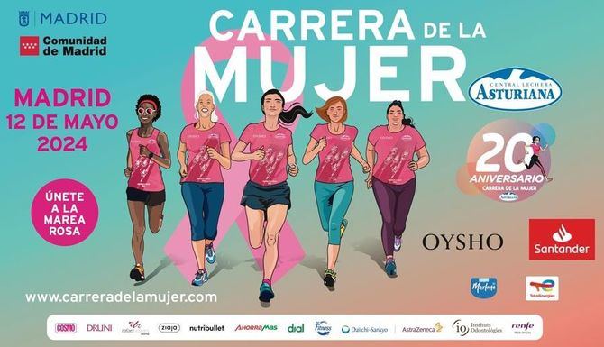 Más de 30.000 corredores llenarán las calles de Madrid este domingo en la 20ª edición de la Carrera de la Mujer