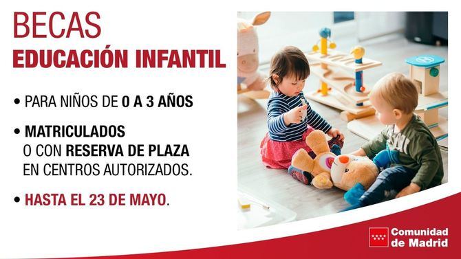 Últimos días para solicitar las becas de Infantil de cero a tres años para el próximo curso en Madrid, que amplian beneficiarios