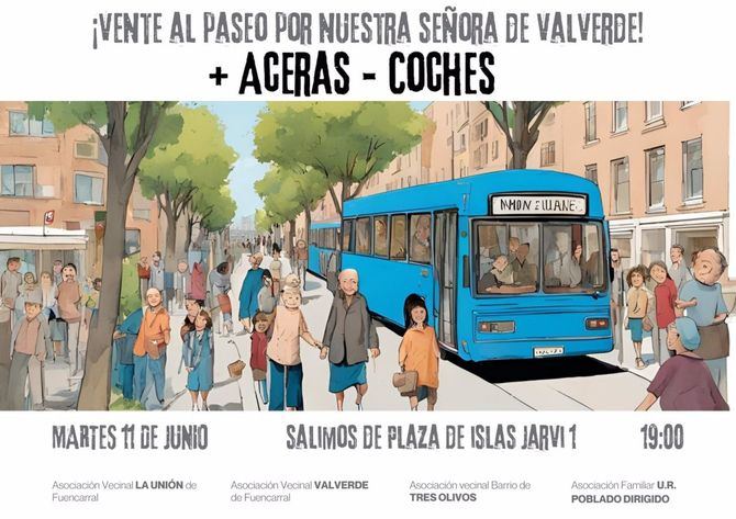 Colectivos vecinales convocan un paseo reivindicativo por la reducción del tráfico en una arteria de Fuencarral
