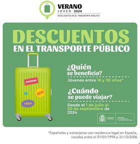 Abierto el plazo para apuntarse al programa 'Verano Joven 2024' y obtener hasta el 90% de descuento en transporte público