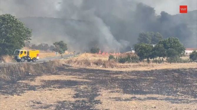 El viento ha dificultado el trabajo de extinción, motivo por el que la zona continúa perimetrada hasta que no se de por concluído el control del fuego para que no se reactive.