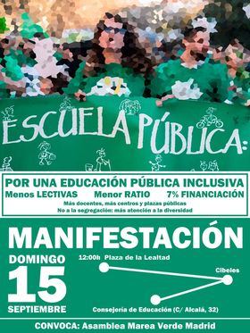 La manifestación llega después de que el consejero de Educación, Ciencia y Universidades, Emilio Viciana, pospusiera la reunión prevista para el pasado jueves, 12 de septiembre, con los sindicatos de la Mesa Sectorial.