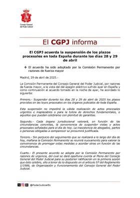 'La inasistencia de abogados, partes o personas obligadas a comparecer se presumirá justificada', ha subrayado.