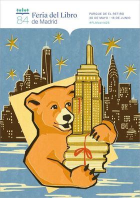 La artista argentina Coni Curi es la autora del cartel de esta edición, que plasmar de manera simbólica la conexión entre Madrid y Nueva York, tema que vertebra la feria de este año.
