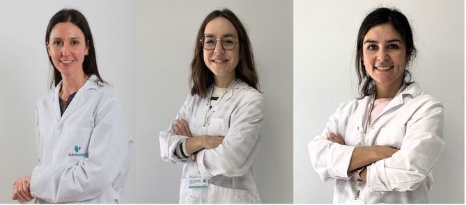 De izquierda a derecha, las doctoras Sánchez Rivas, Miguel Toquero y Furió Collao, del Servicio de Endocrinología y Nutrición del Hospital Quirónsalud San José. 