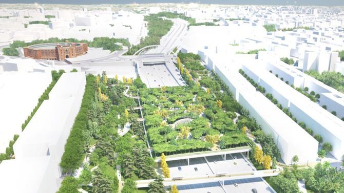 Parque Ventas conectará los distritos de Salamanca y Ciudad Lineal y contará con zonas peatonales, ajardinadas y estanciales, en las que se plantarán 960 nuevos árboles.