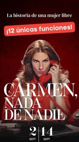 La obra, que agotó las entradas en sus dos temporadas en el Teatro Español, recorre los principales hitos de la vida de quien fue jefa de gabinete de Adolfo Suárez y eurodiputada, una mujer libre, feminista y arriesgada.