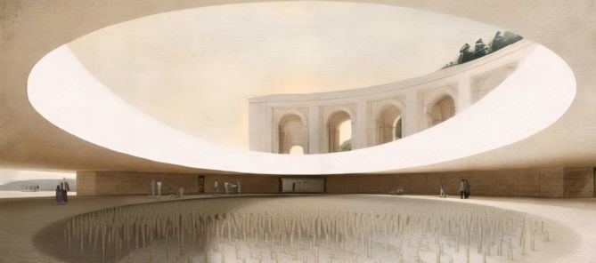 'La base y la cruz' destaca por proponer una nueva visión del conjunto monumental, creando un lugar de encuentro y diálogo.