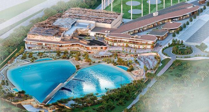 Gemswell Surf Madrid, la playa artificial con olas más grande de Europa, ubicada en el corazón del proyecto olímpico de la capital de España, junto al Riyadh Air Metropolitano, prevé su apertura en la primavera de 2027.