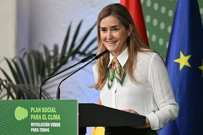 La vicepresidenta tercera y ministra para la Transición Ecológica y el Reto Demográfico, Sara Aagesen, durante su intervención en la presentación de la propuesta del Plan Social para el Clima.