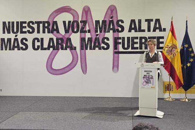 La secretaria de Estado de Igualdad y para la Erradicación de la Violencia contra las Mujeres, Aina Calvo, en la presentación de la campaña.