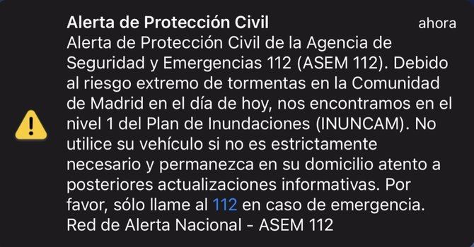 Este envío ha sido posible gracias a la tecnología Es-ALERT, que se integra en la Red de Alerta Nacional. 