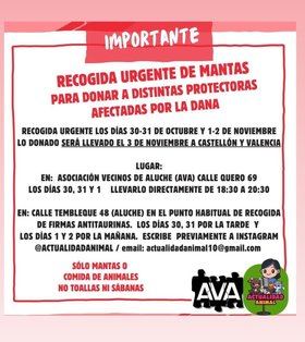 El punto de recogida, situado en la calle de Quero, 69, estará abierto, a partir del lunes, como un punto de donación permanente, de 18.30 a 20.30 horas, de lunes a viernes.