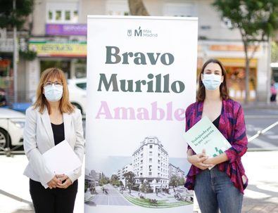 La portavoz de Más Madrid en el Ayuntamiento, Rita Maestre, la portavoz en el distrito, Mar Barberán, y la diputada autonómica María Acín han presentado el proyecto 'Bravo Murillo amable' la pasada semana.