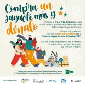 El autobús solidario de EMT recogerá juguetes nuevos para niños con cáncer, los días 17 y 18 de diciembre