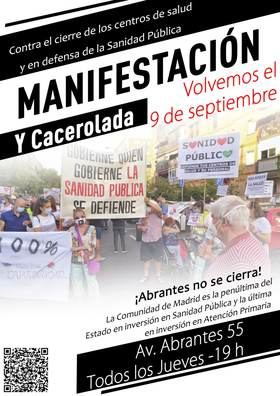 Los vecinos de Carabanchel volverán a protestar el día 9 por la falta de plantilla del Centro de Salud de Abrantes