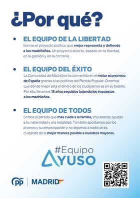 El PP de Madrid pone en marcha la campaña 'Únete al #EquipoAyuso', para incrementar cifras de afiliados
