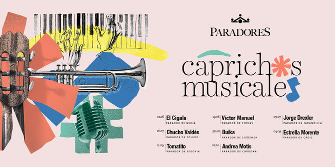 'Caprichos Musicales' es un paquete que incluye un cóctel de bienvenida a la llegada al Parador, concierto privado con aforo muy limitado coincidiendo con la puesta de sol, cena con un menú diseñado para ocasión y una noche de alojamiento y con desayuno incluido.