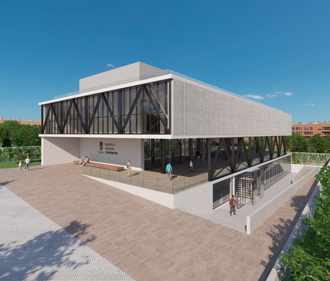 La biblioteca tendrá una superficie construida de 3.360 m2, distribuidos en cuatro plantas, y contará con auditorio, sala de ensayo, espacio multiusos y área de autopréstamo, entre otras dependencias.