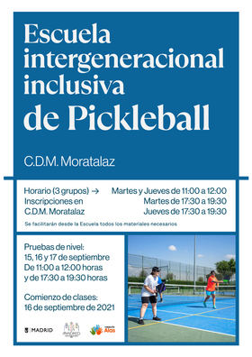 La primera escuela municipal de 'pickleball' abre sus puertas en el distrito de Moratalaz