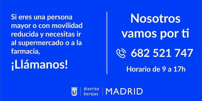 El objetivo es atender las urgencias y necesidades de las personas mayores o con movilidad reducida del distrito y así cubrir las demandas básicas de los vecinos que lo necesiten tras los problemas que el temporal de frío y nieve ha dejado en Madrid.