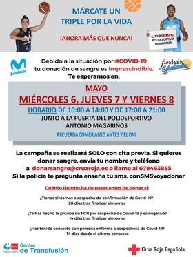 Campaña de Donación de Sangre en el polideportivo Magariños gracias a la Fundación Estudiantes