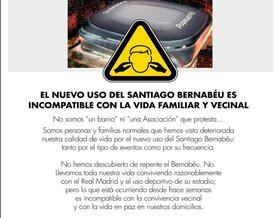 Los vecinos del estadio Santiago Bernabéu exigen medidas urgentes contra el ruido y en favor de su seguridad