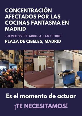 Los vecinos afectados por las 'cocinas fantasma' se concentrarán este jueves frente al Ayuntamiento de Madrid