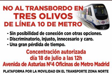 Piden eliminar el transbordo de Tres Olivos