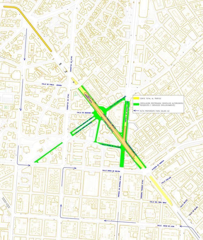 Mapa provisional desvíos Joaquín Costa