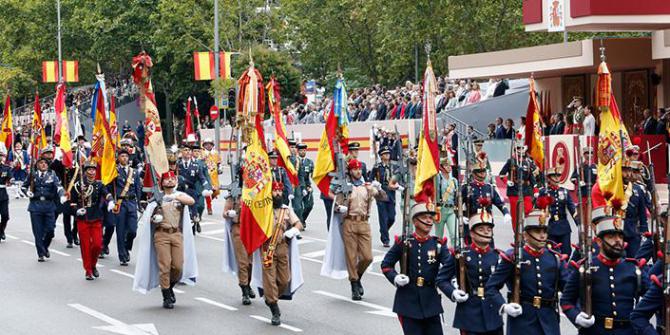 Cortes de tráfico en el paseo de la Castellana y aledaños, con motivo del desfile de la Fiesta Nacional