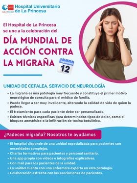 El Hospital de la Princesa se suma al Día de Acción contra la Migraña, para concienciar sobre su importancia