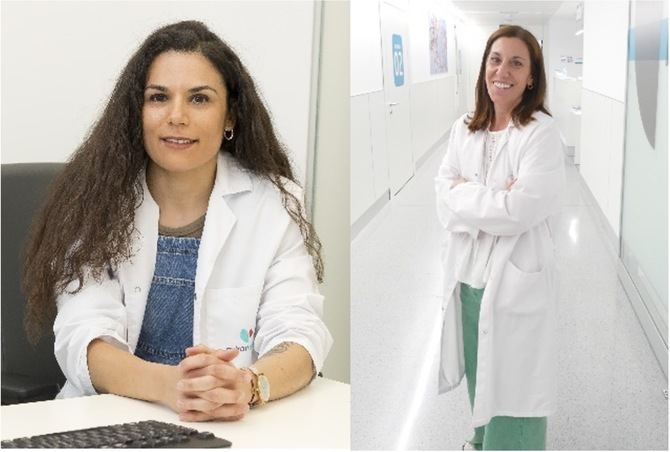 En la imagen, las doctoras Raquel Vázquez González y Raquel Fernández Huertas, ambas del equipo del Dr. José María Fernández Moya, en el Hospital Quirónsalud San José.