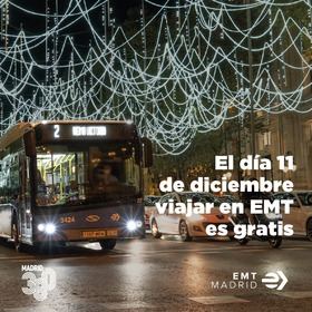 Los autobuses de la EMT, gratuitos este lunes en la capital, el primero tras el puente de la Constitución